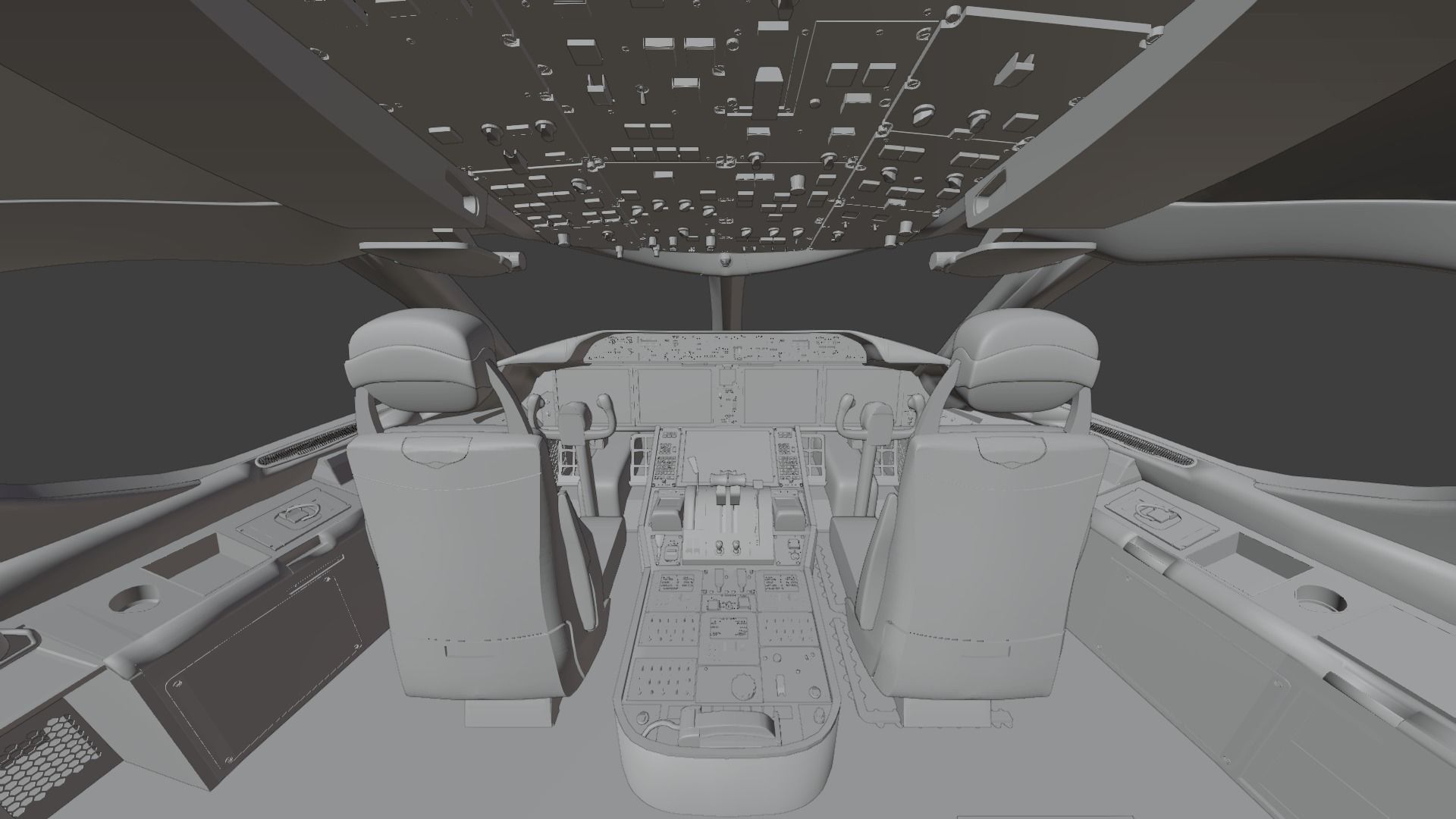 Boeing 787 Cockpit  - Flightdeck 3D model_12