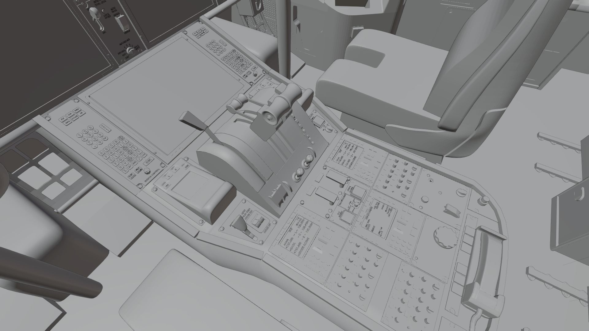 Boeing 787 Cockpit  - Flightdeck 3D model_14