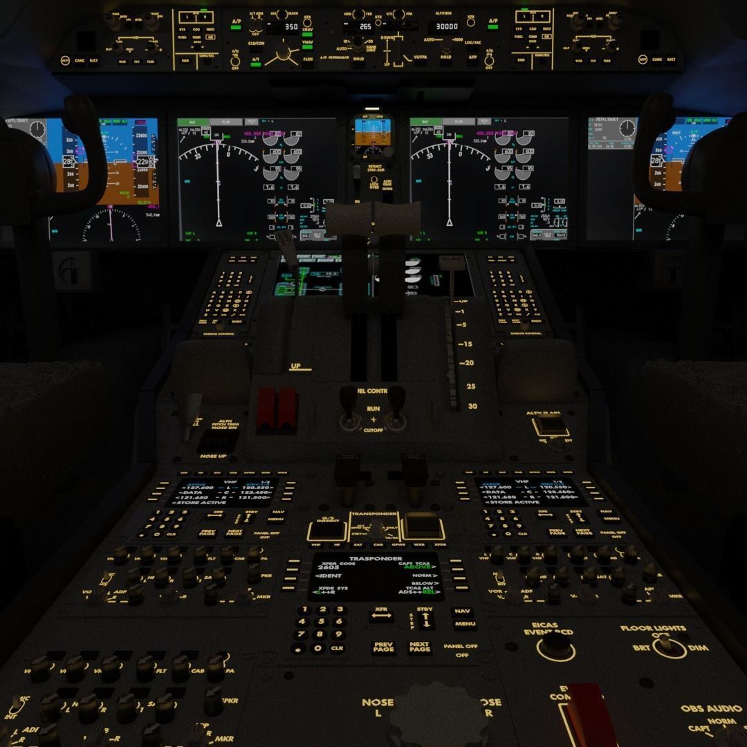 Boeing 787 Cockpit  - Flightdeck 3D model_2