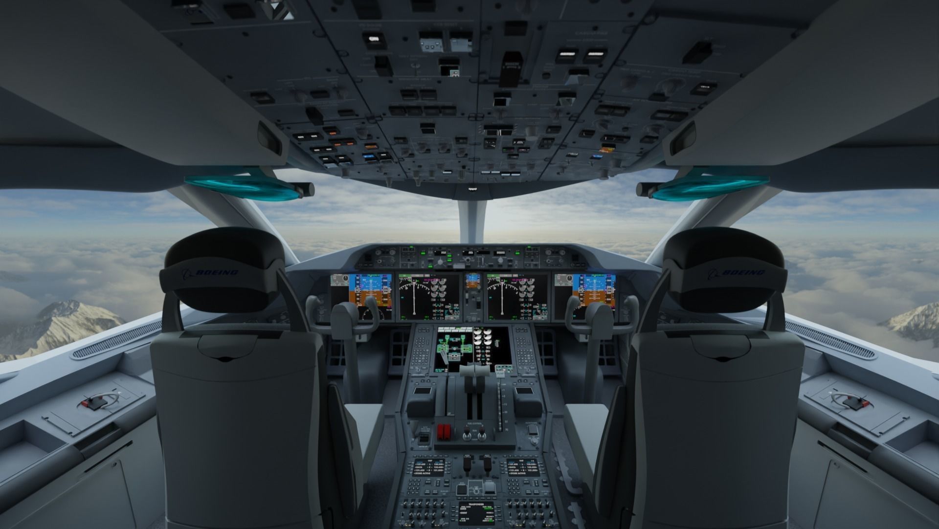 Boeing 787 Cockpit  - Flightdeck 3D model_8