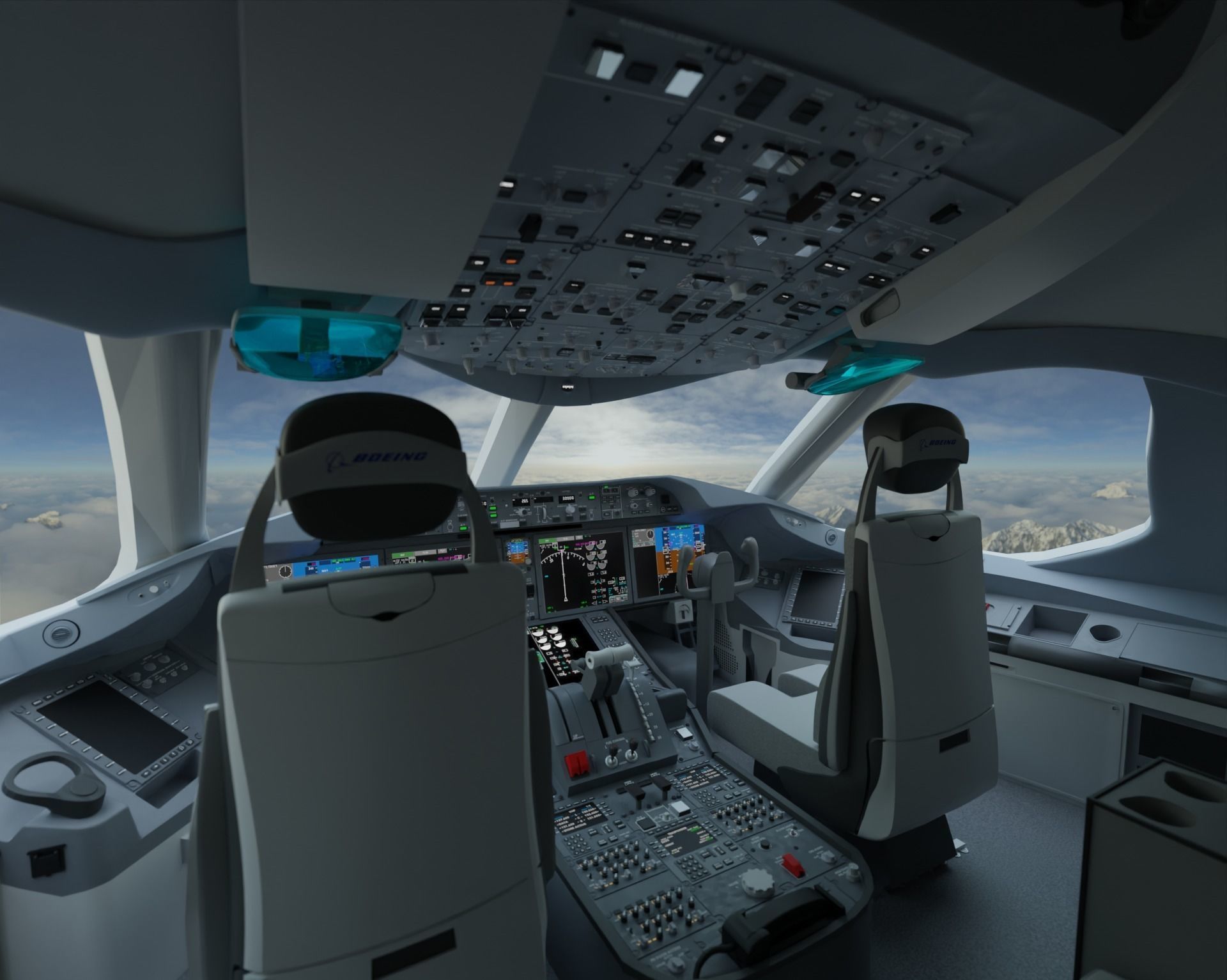 Boeing 787 Cockpit  - Flightdeck 3D model_7