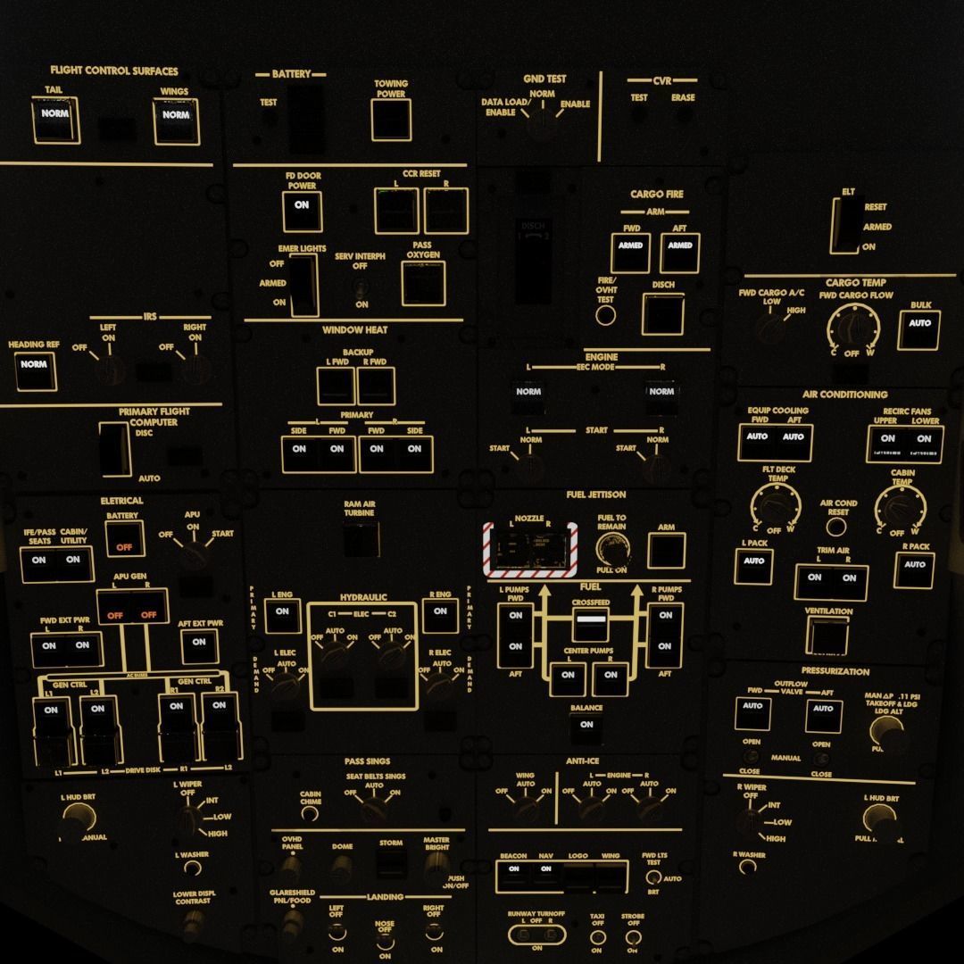 Boeing 787 Cockpit  - Flightdeck 3D model_1