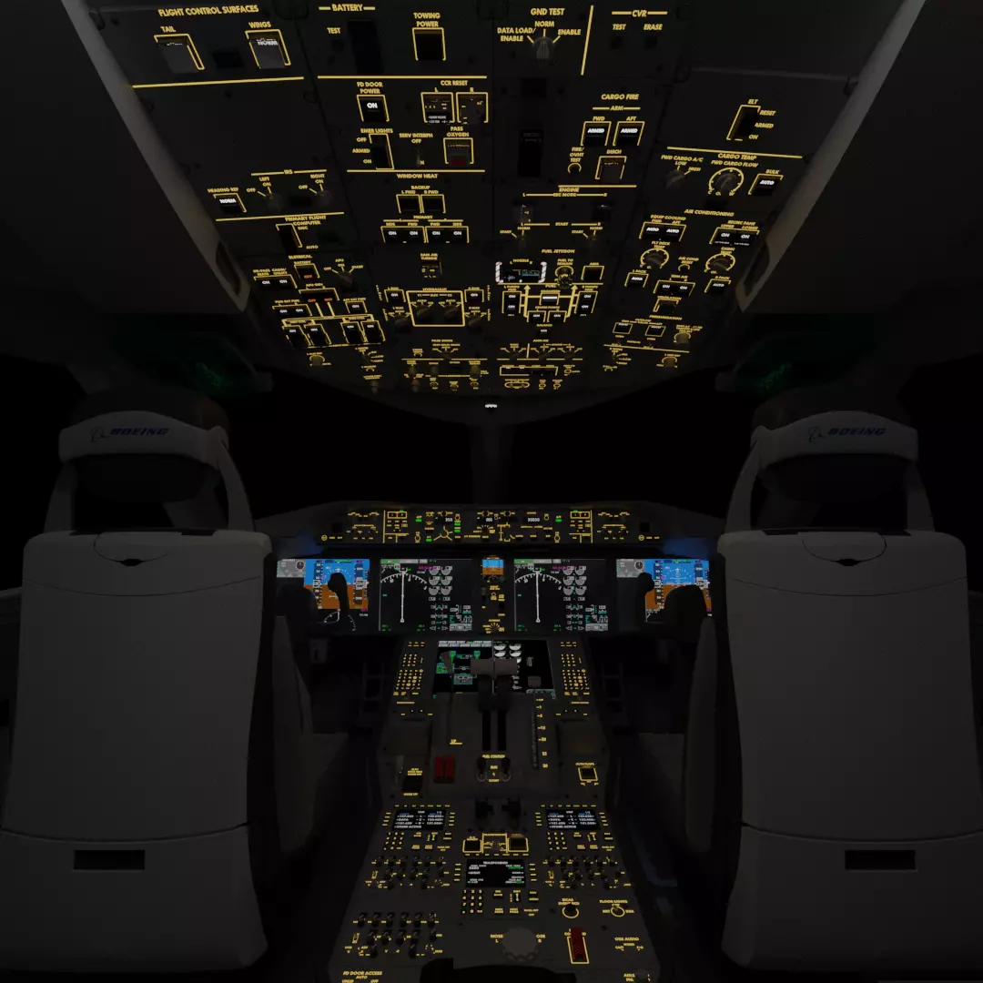 Boeing 787 Cockpit  - Flightdeck 3D model_0