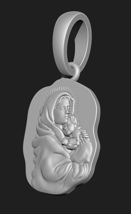 A VIRGO PENDANT WITH A CHILD Printable Model 3D print model_2