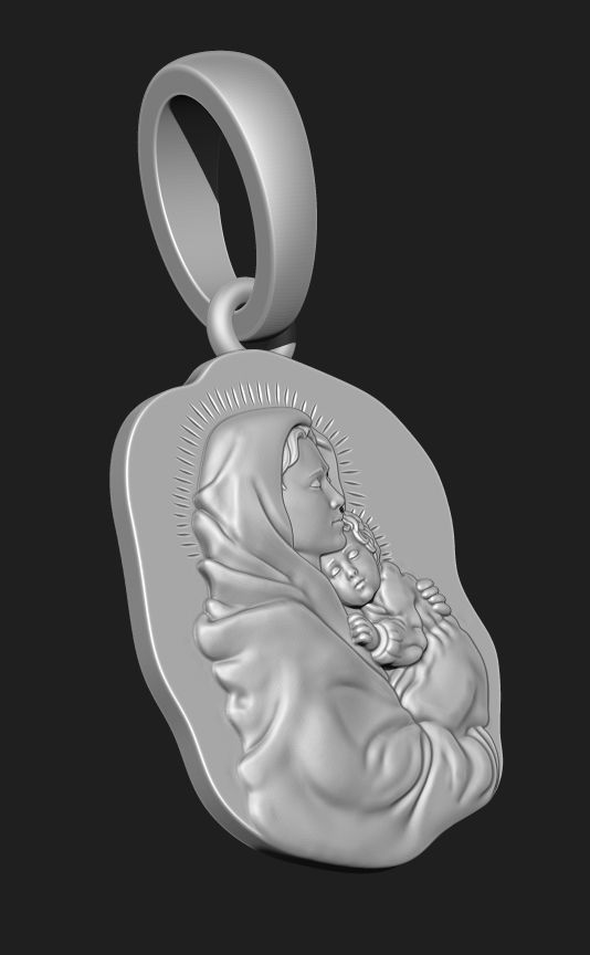 A VIRGO PENDANT WITH A CHILD Printable Model 3D print model_3