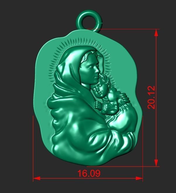 A VIRGO PENDANT WITH A CHILD Printable Model 3D print model_5