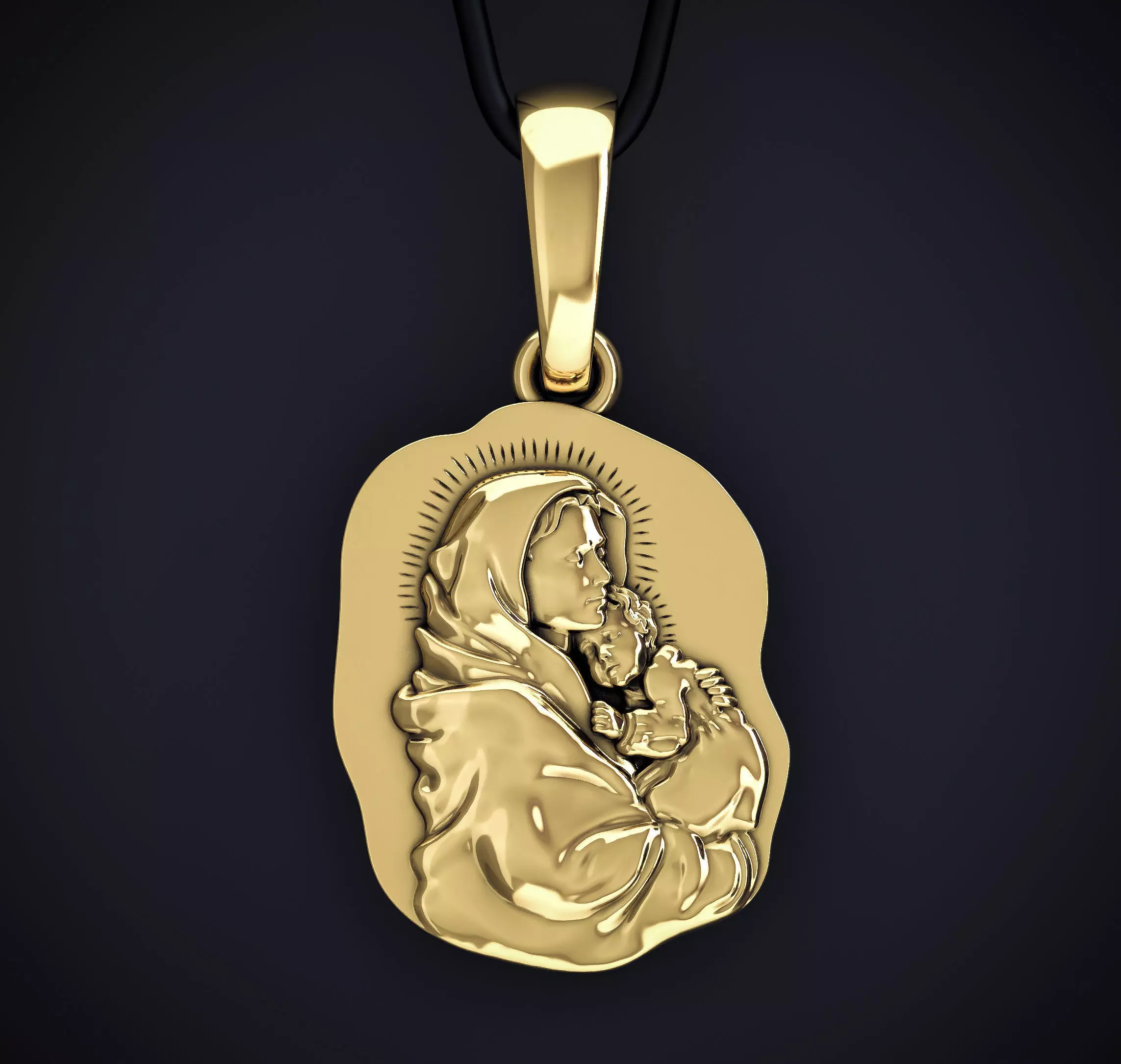 A VIRGO PENDANT WITH A CHILD Printable Model 3D print model_0
