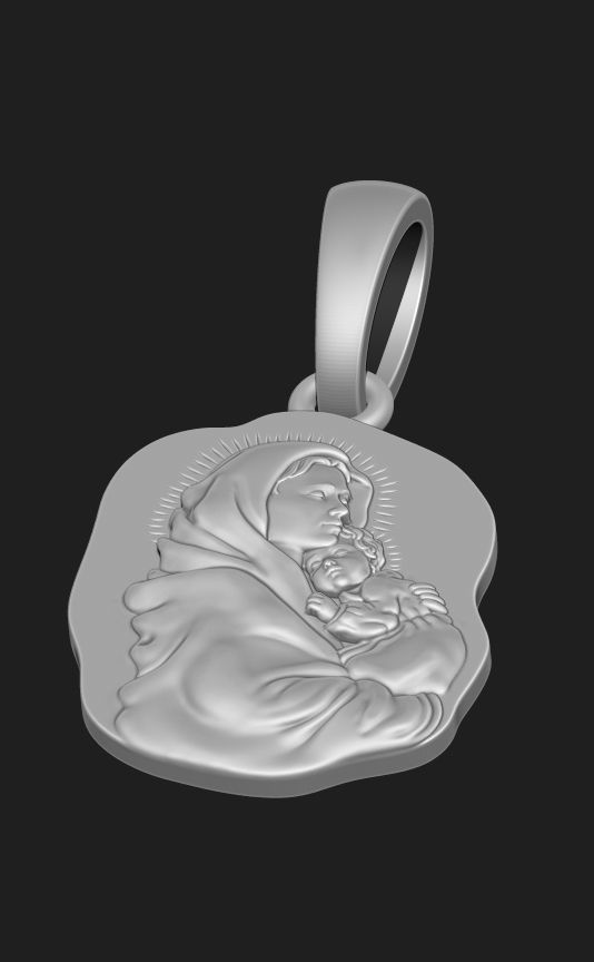 A VIRGO PENDANT WITH A CHILD Printable Model 3D print model_4
