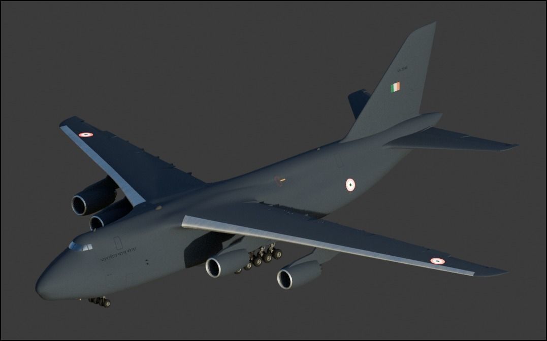 Antonov An124 Model in IAF Colors Low-poly 3D model_8