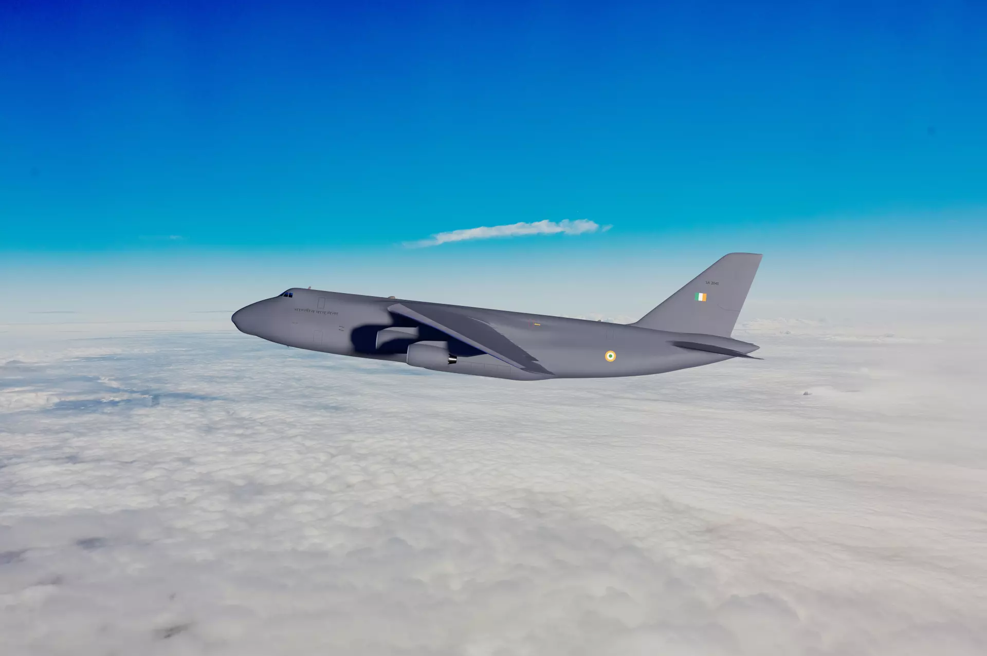 Antonov An124 Model in IAF Colors Low-poly 3D model_0