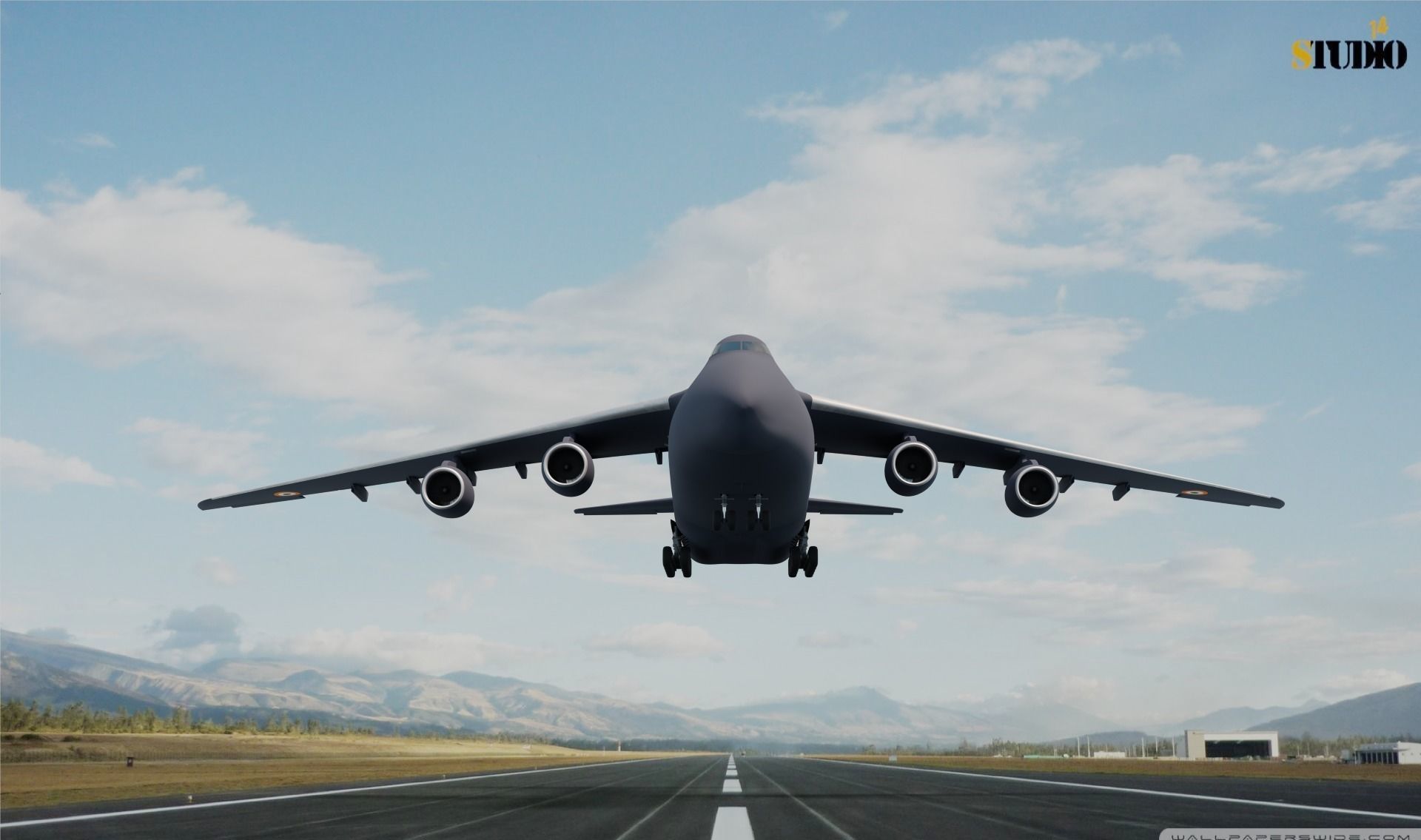 Antonov An124 Model in IAF Colors Low-poly 3D model_3