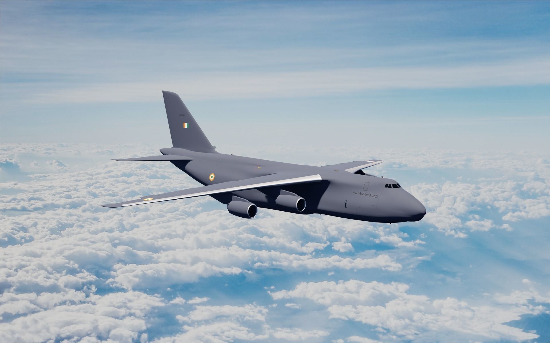 Antonov An124 Model in IAF Colors Low-poly 3D model_5