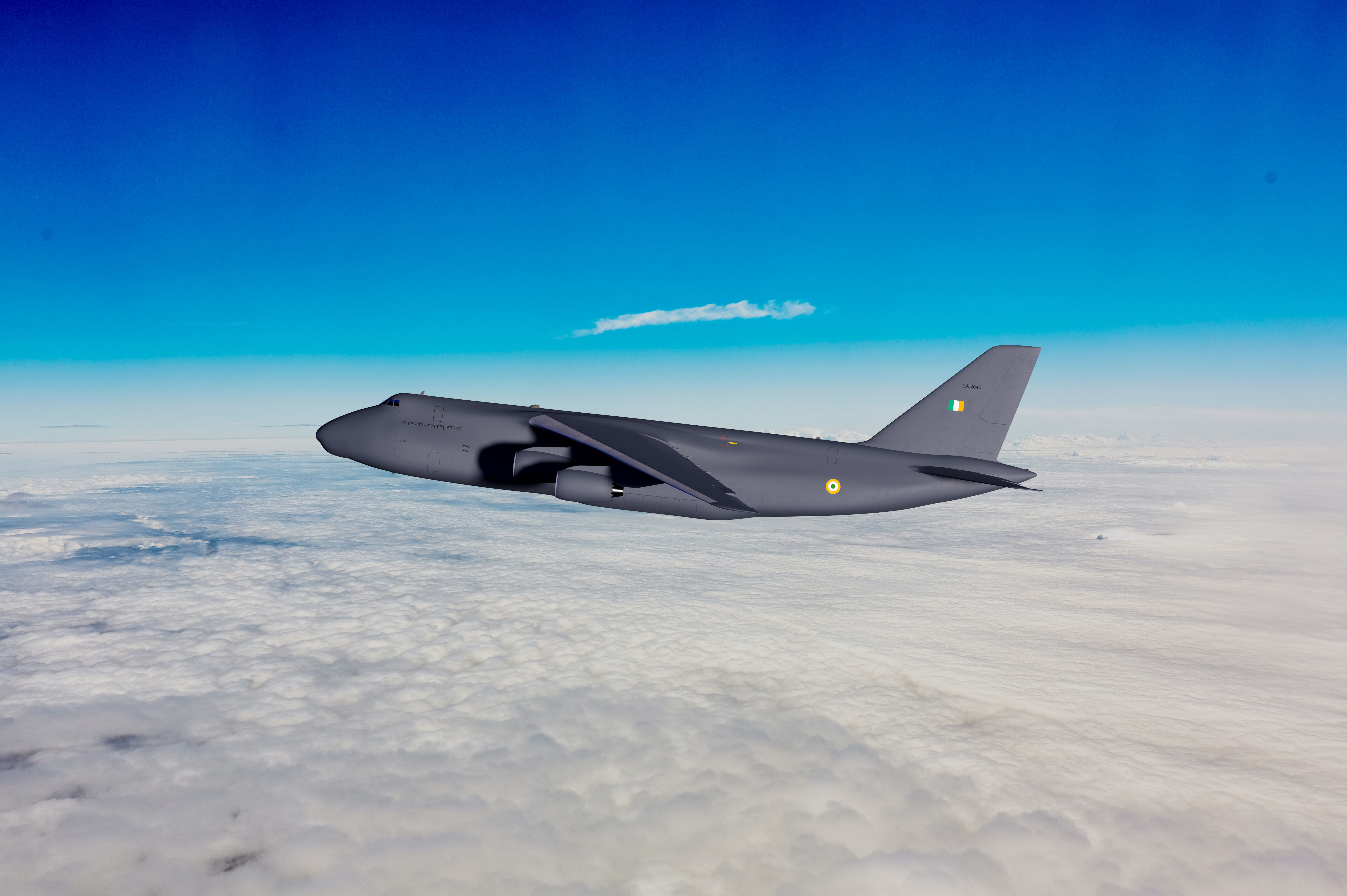 Antonov An124 Model in IAF Colors Low-poly 3D model_1