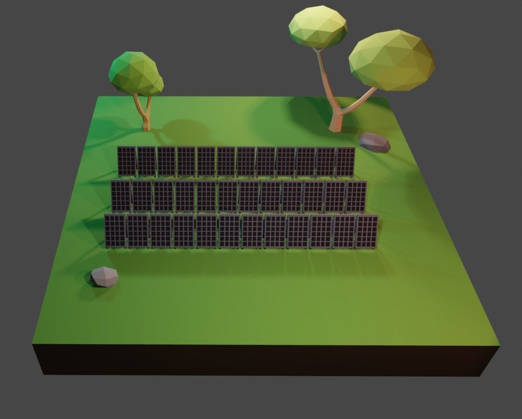 Low-Poly Solar Panels Low-poly 3D model_3