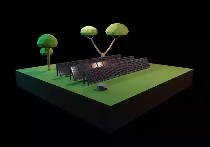 Low-Poly Solar Panels Low-poly 3D model Low-Poly Solar Panels Low-poly 3D model