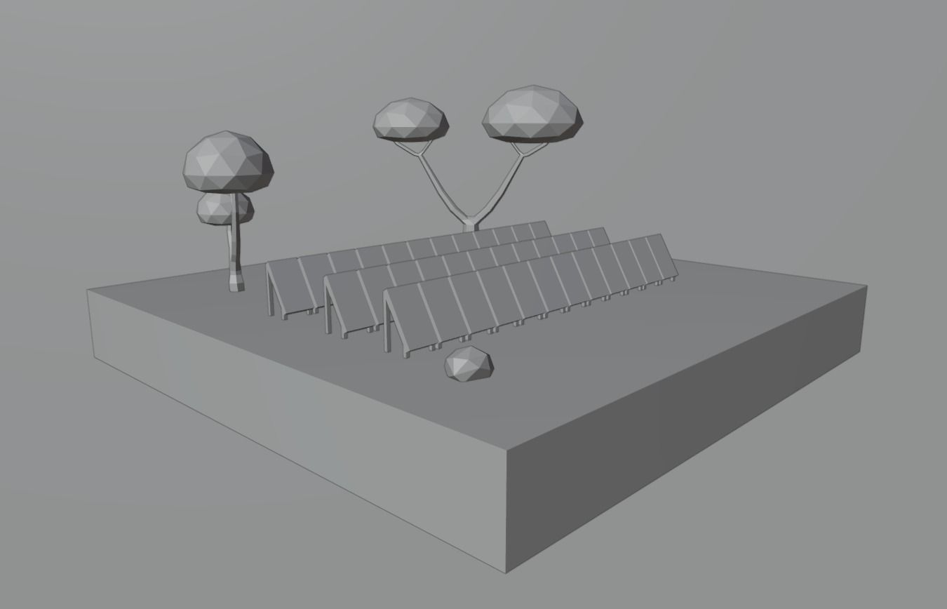 Low-Poly Solar Panels Low-poly 3D model_1