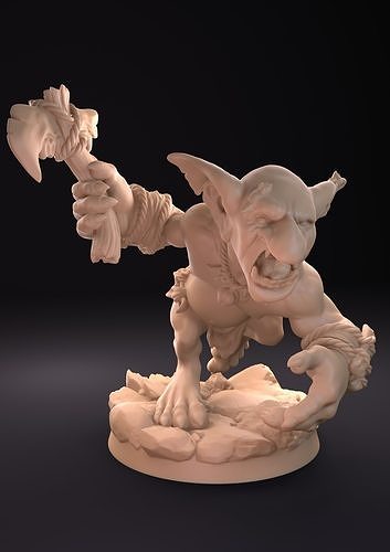 Miniature goblin pariah and miniature for RPG tabletop 3D print model