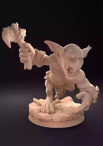 Miniature goblin pariah and miniature for RPG tabletop