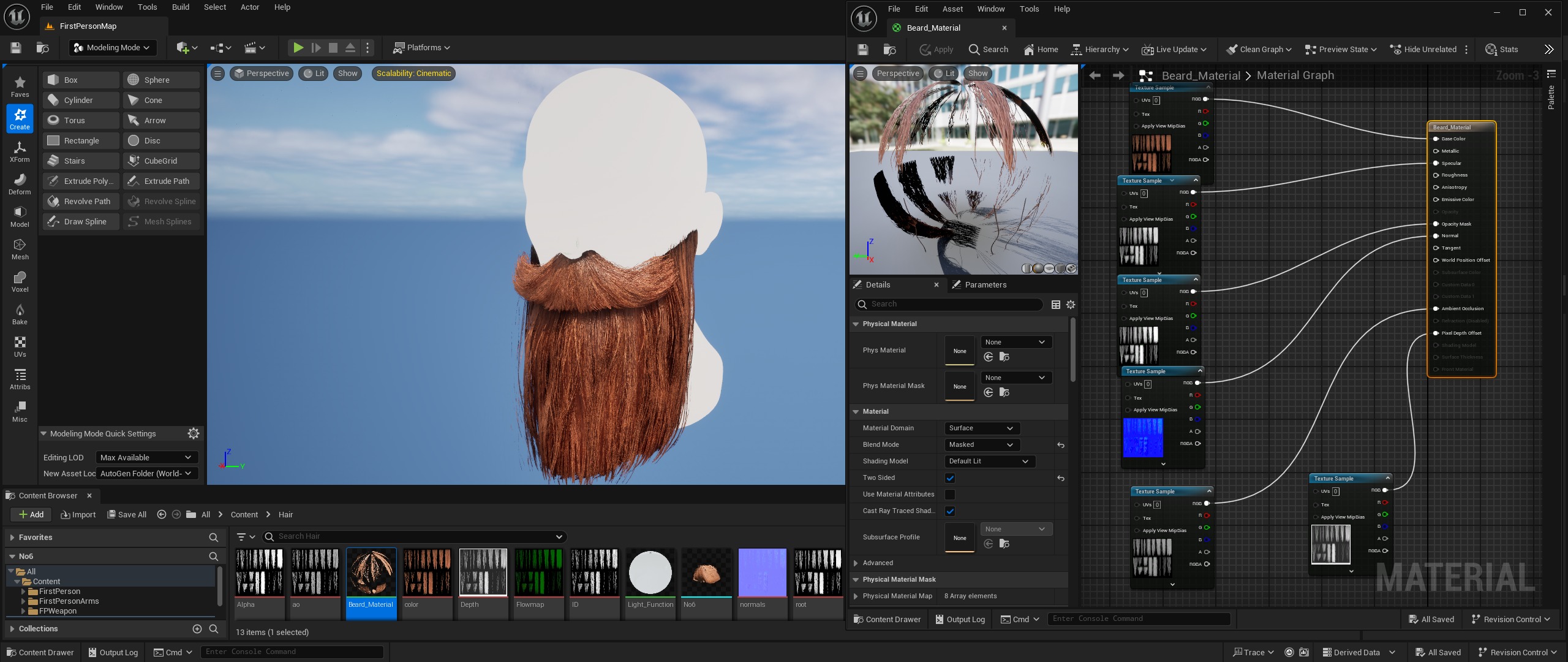 Realtime Beard and Moustache - No6 Low-poly 3D model_2