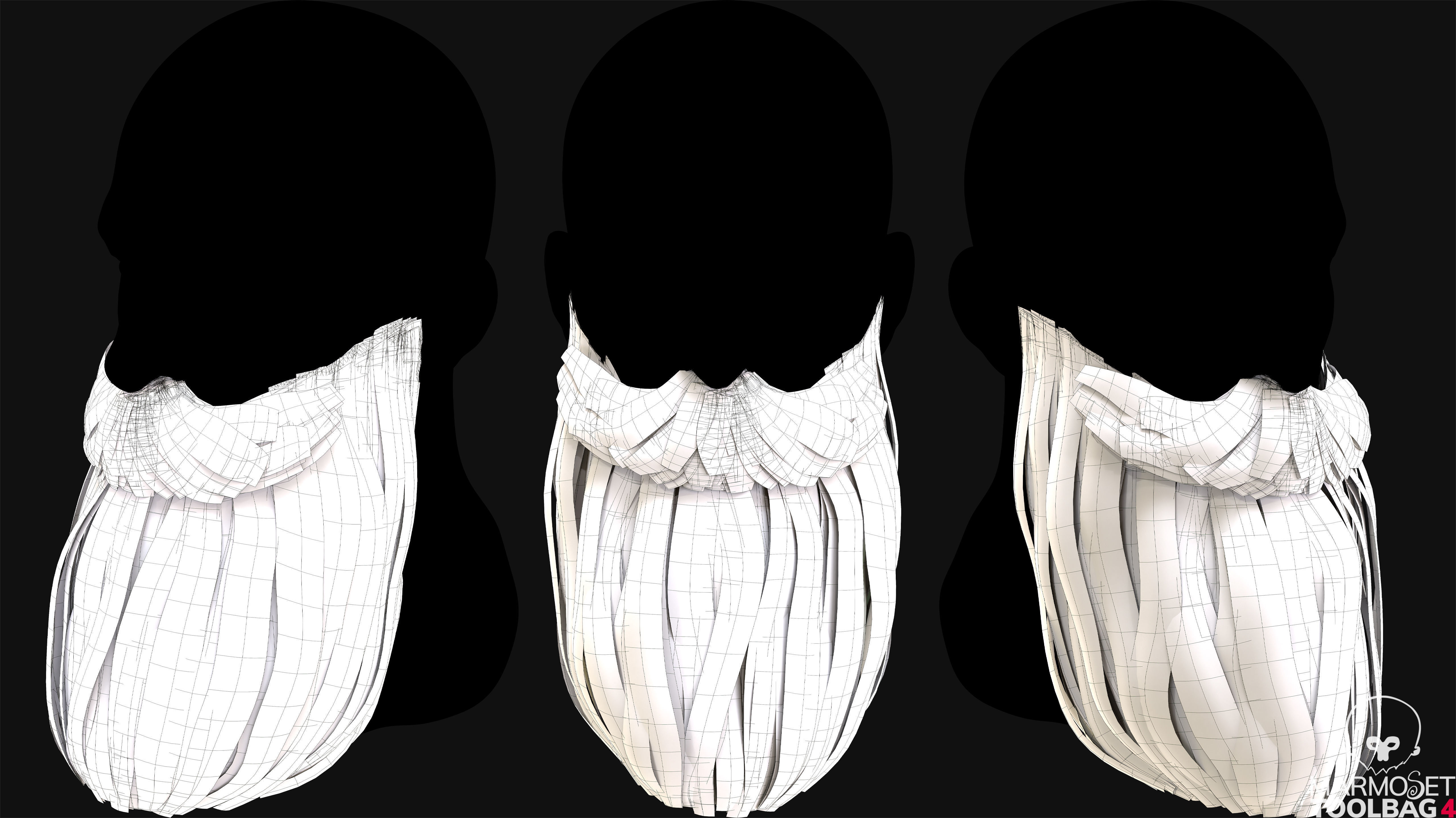 Realtime Beard and Moustache - No6 Low-poly 3D model_6