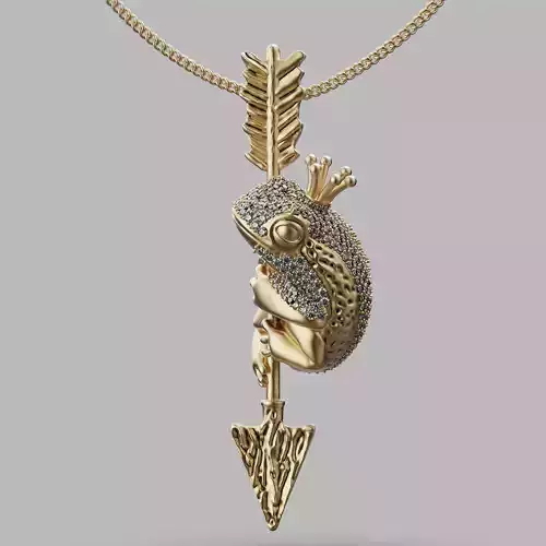 Frog pendant silver gold jewelry printable 3d model