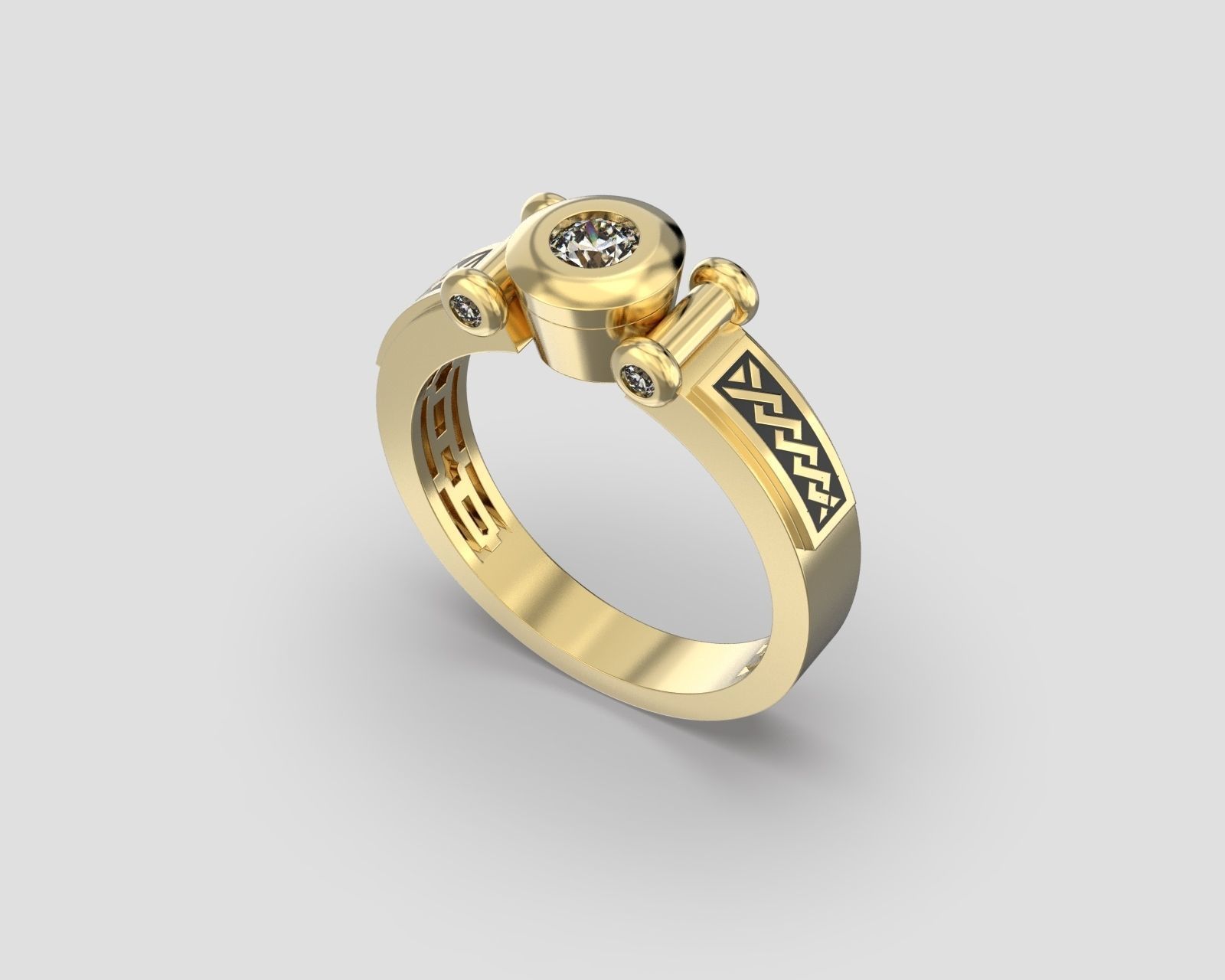 R 100 Arcy Ring  3D print model_3