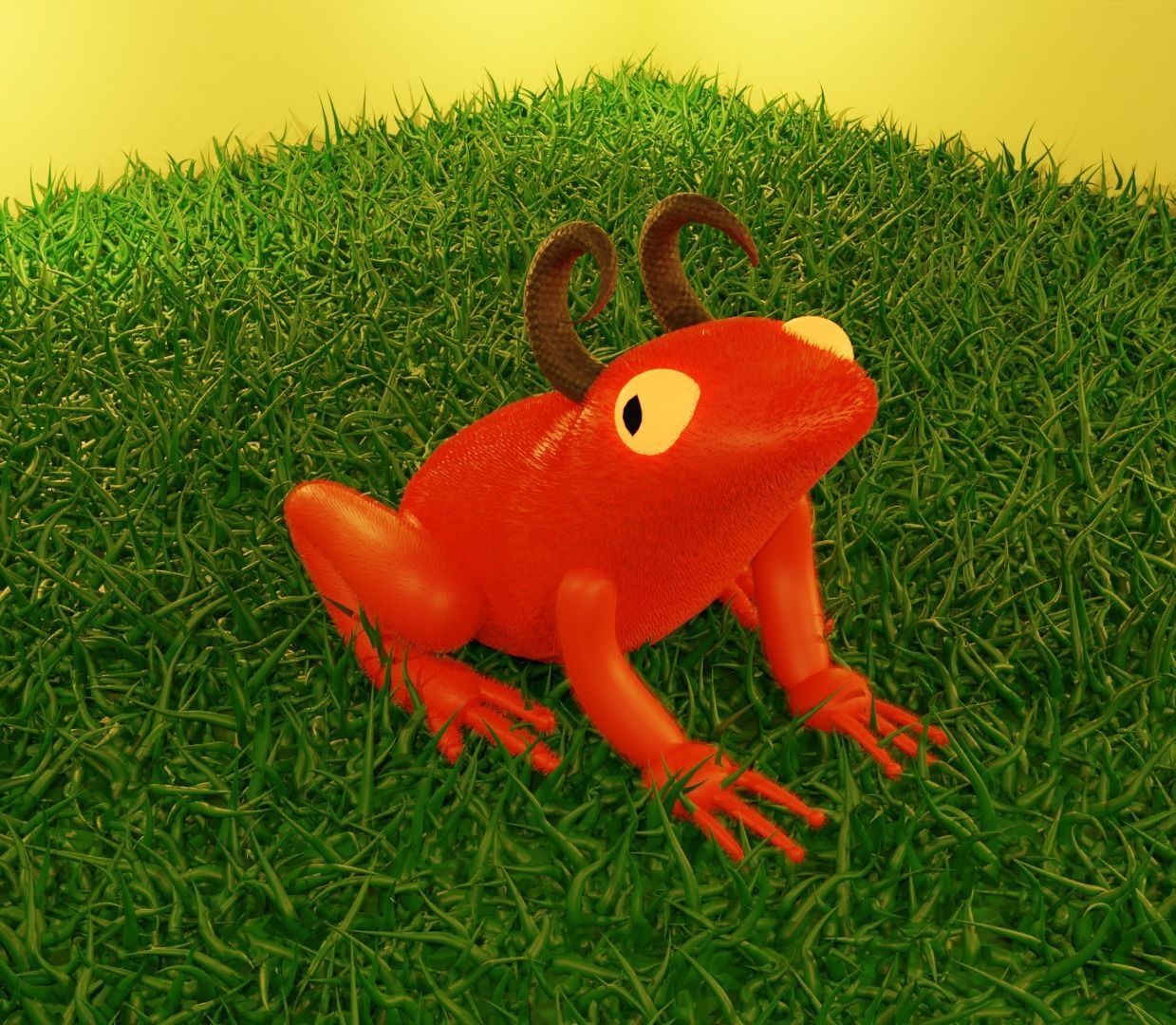 Demonic Red Frog 3D model_1
