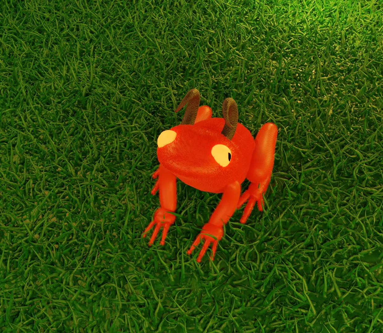 Demonic Red Frog 3D model_0