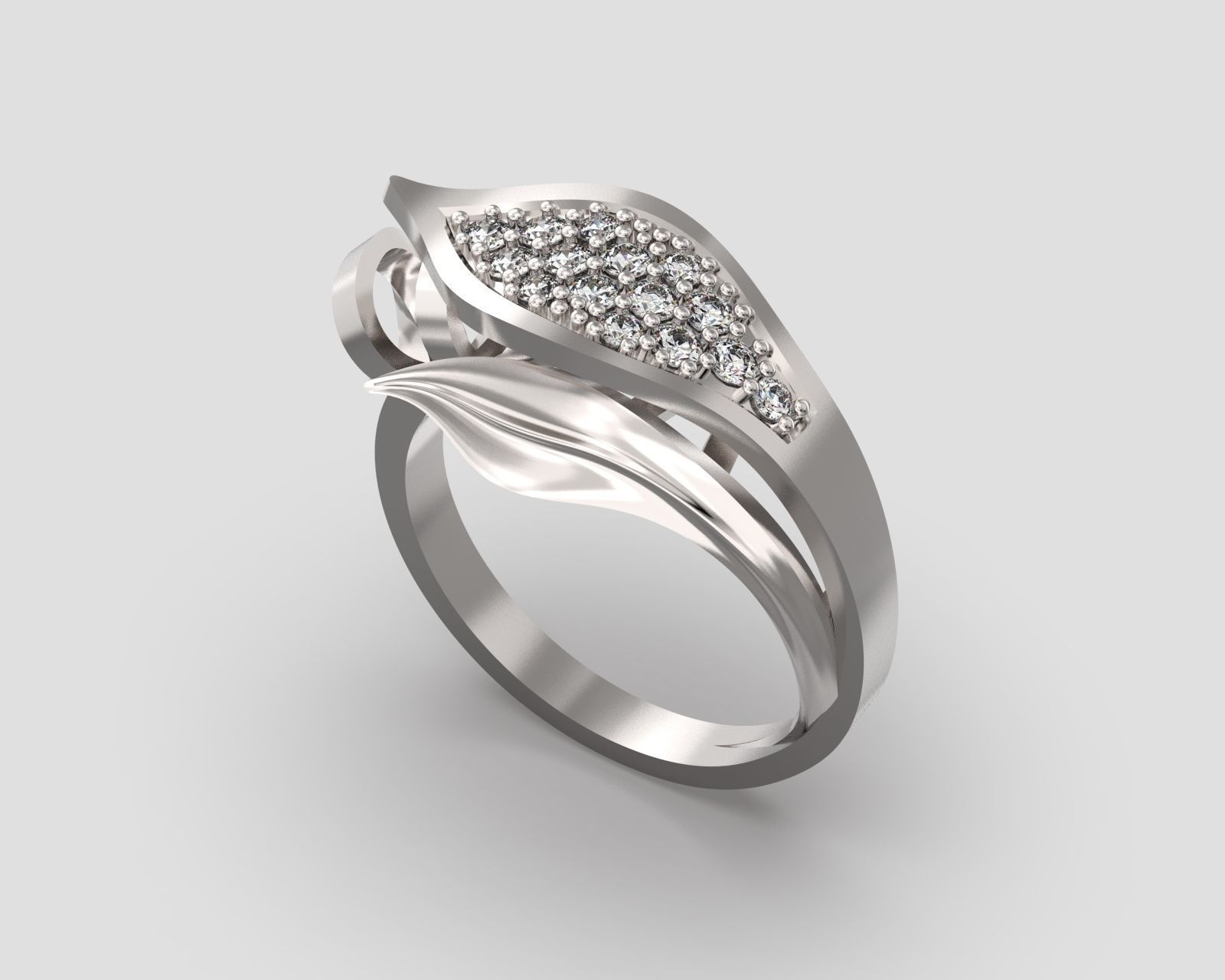 R 106 Leafe style ring 3D print model_7