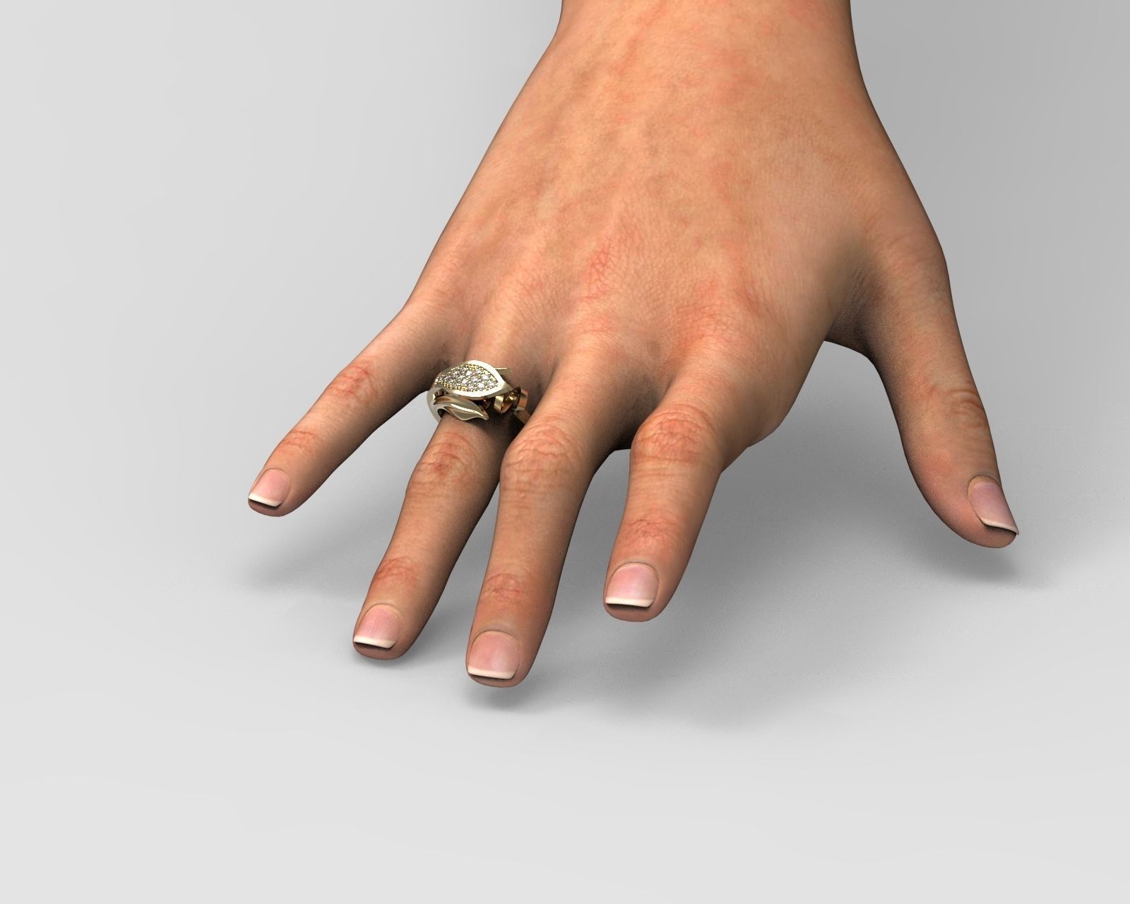 R 106 Leafe style ring 3D print model_6