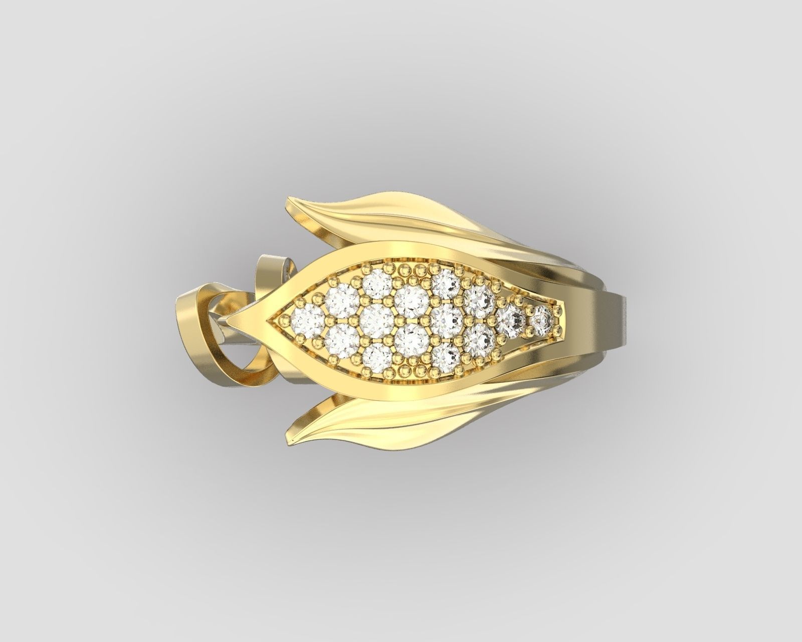 R 106 Leafe style ring 3D print model_3