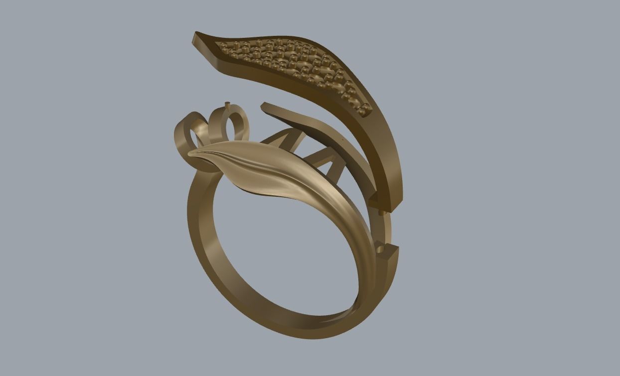 R 106 Leafe style ring 3D print model_13