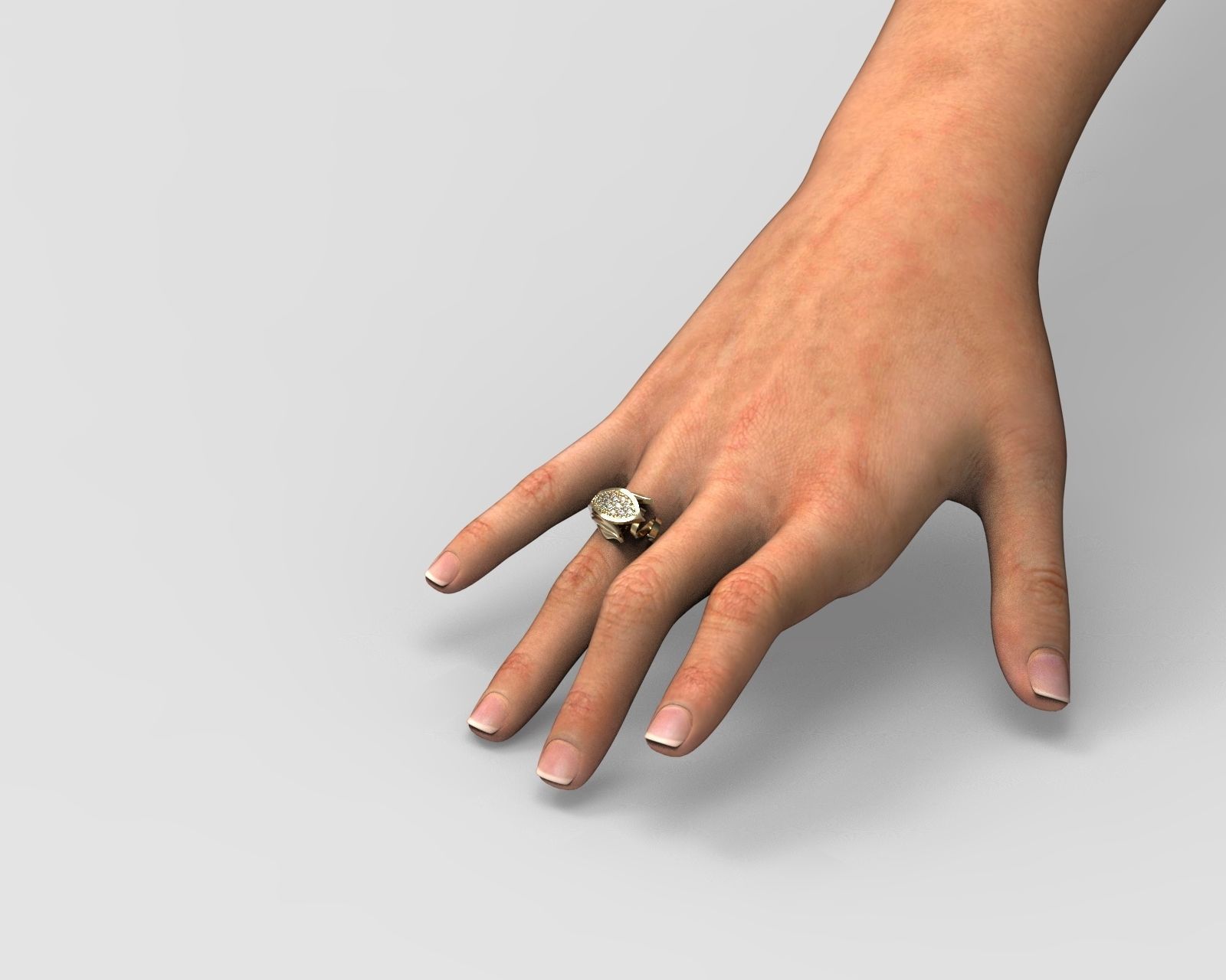 R 106 Leafe style ring 3D print model_5