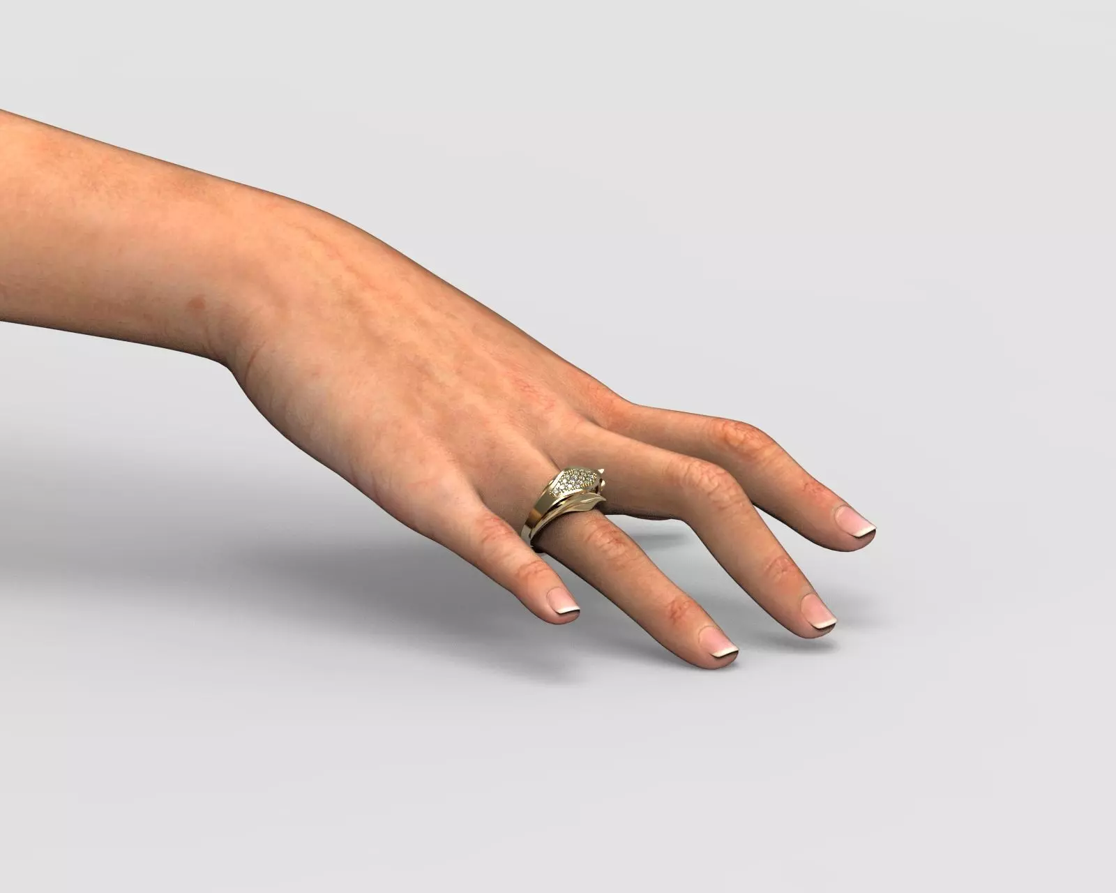 R 106 Leafe style ring 3D print model_0