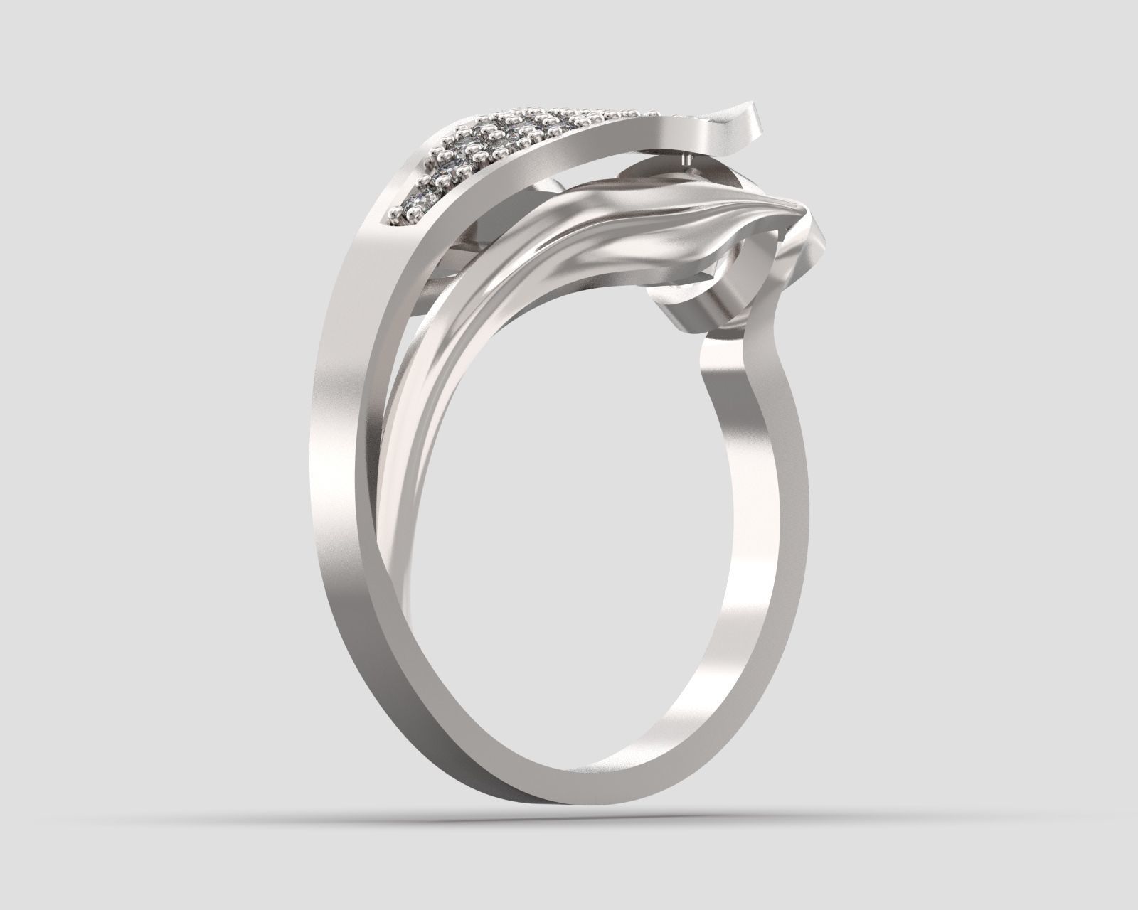 R 106 Leafe style ring 3D print model_8