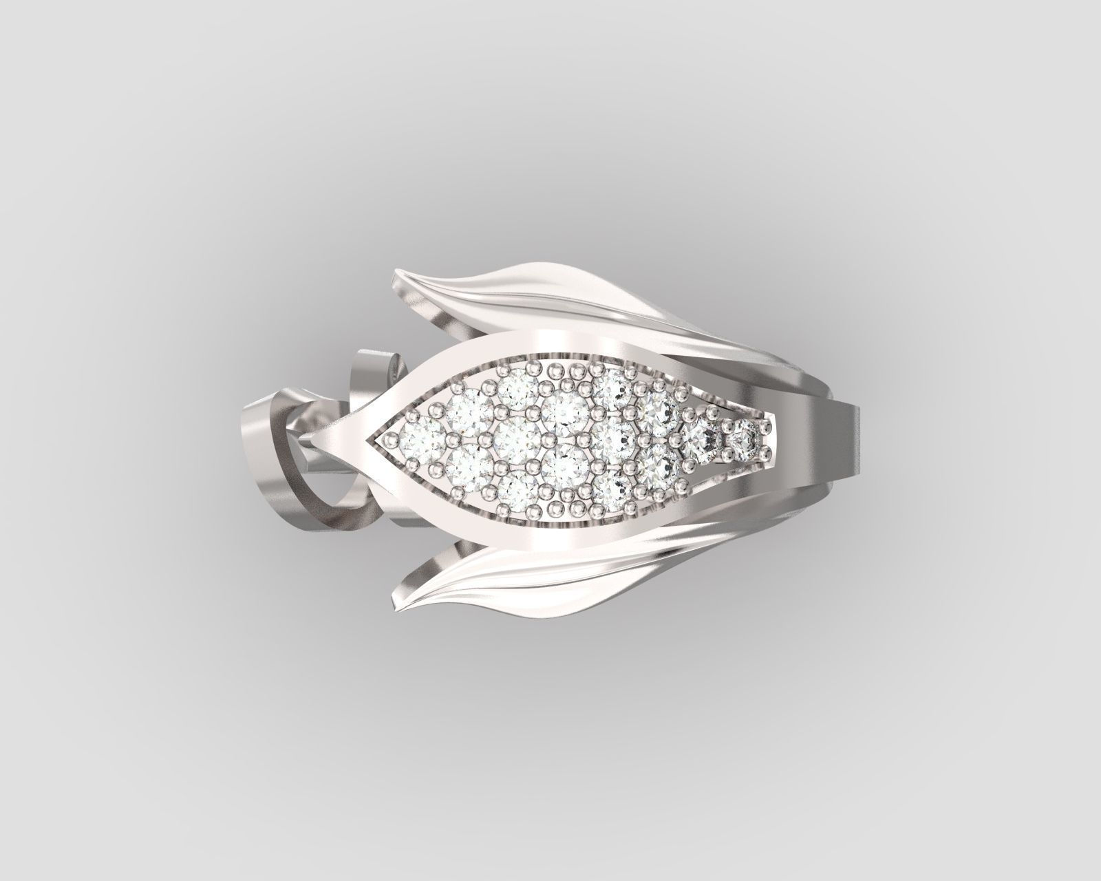R 106 Leafe style ring 3D print model_9