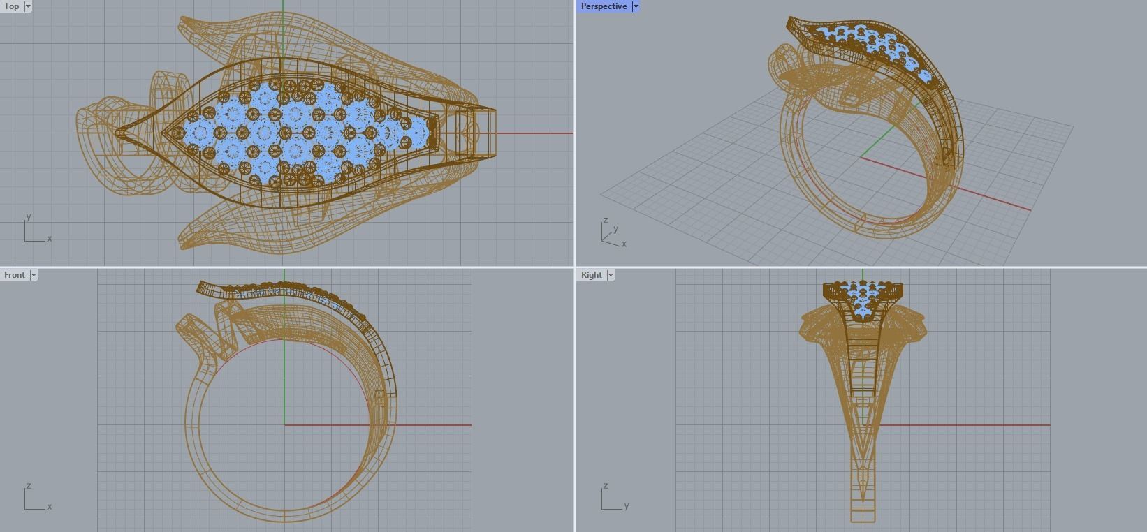 R 106 Leafe style ring 3D print model_12