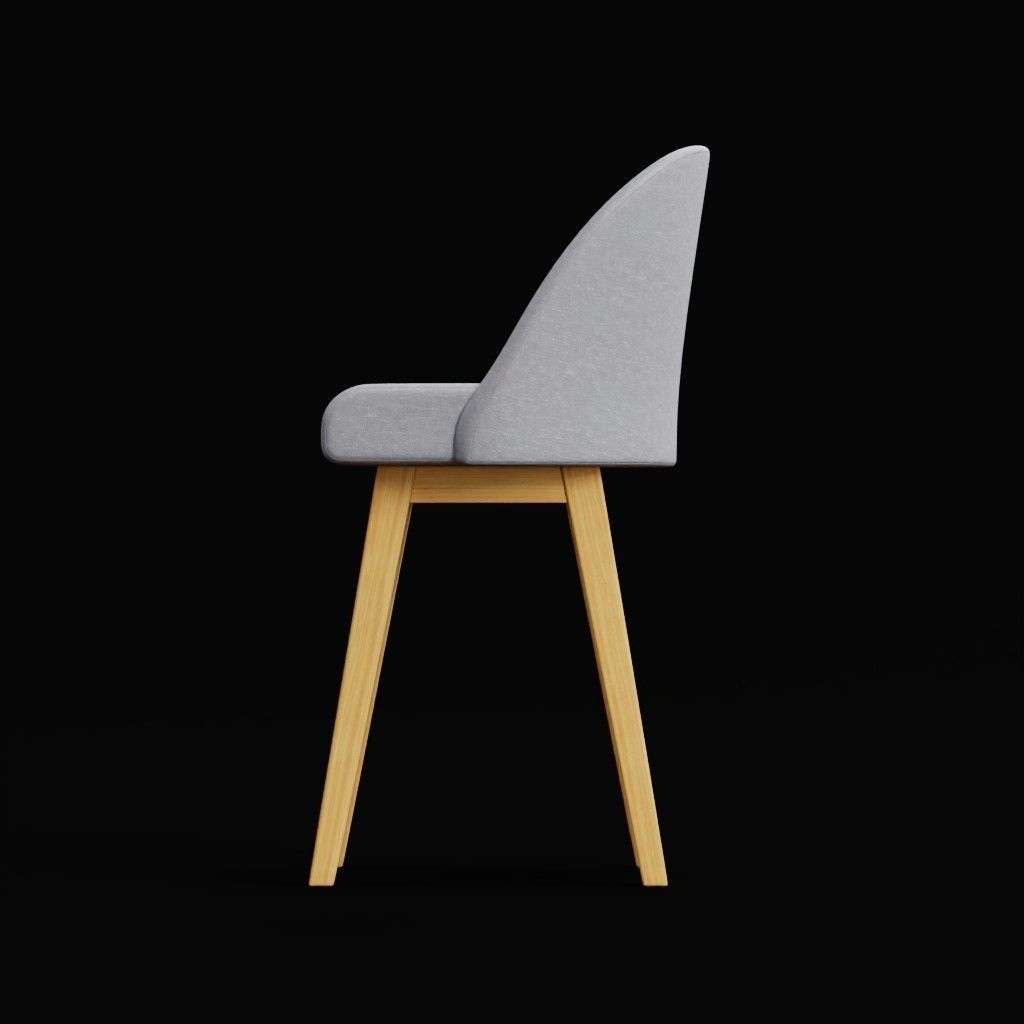 Gray Chair Low-poly 3D model_6