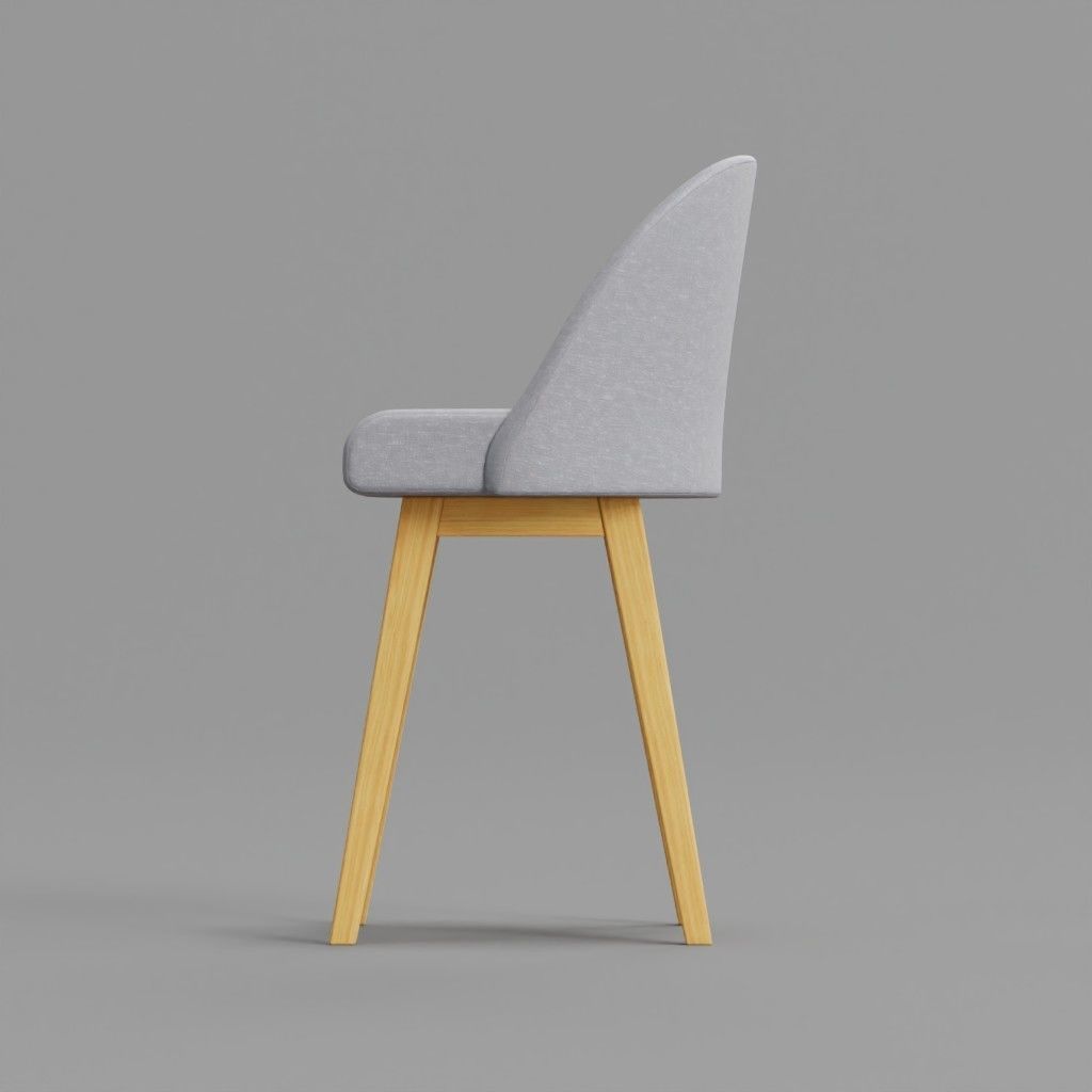 Gray Chair Low-poly 3D model_3