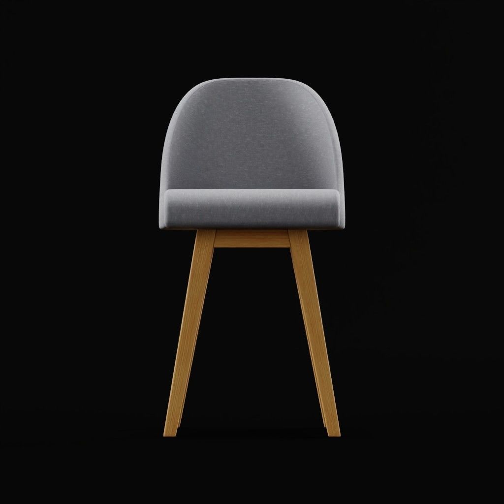 Gray Chair Low-poly 3D model_5