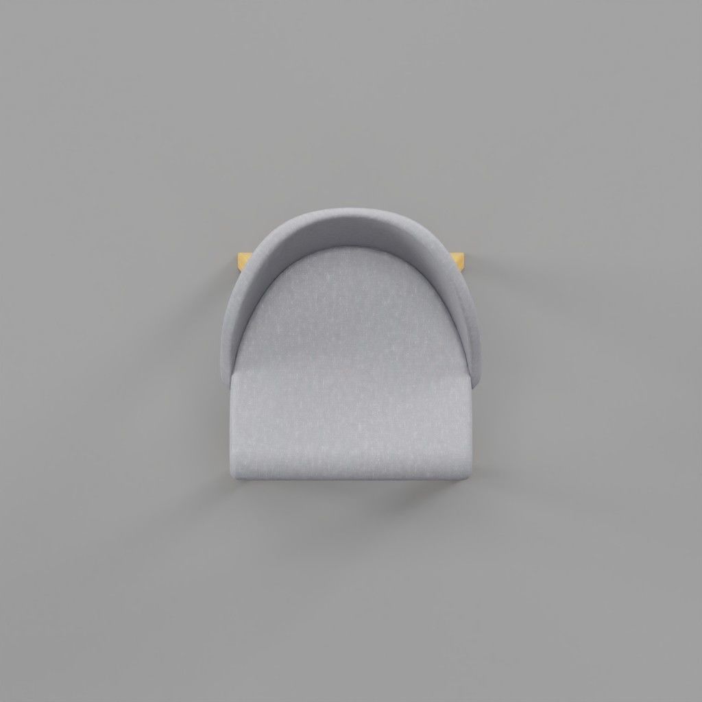 Gray Chair Low-poly 3D model_2
