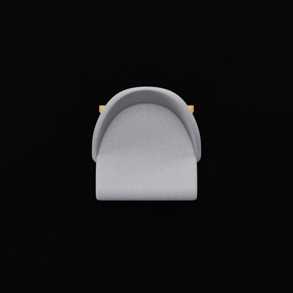 Gray Chair Low-poly 3D model_7