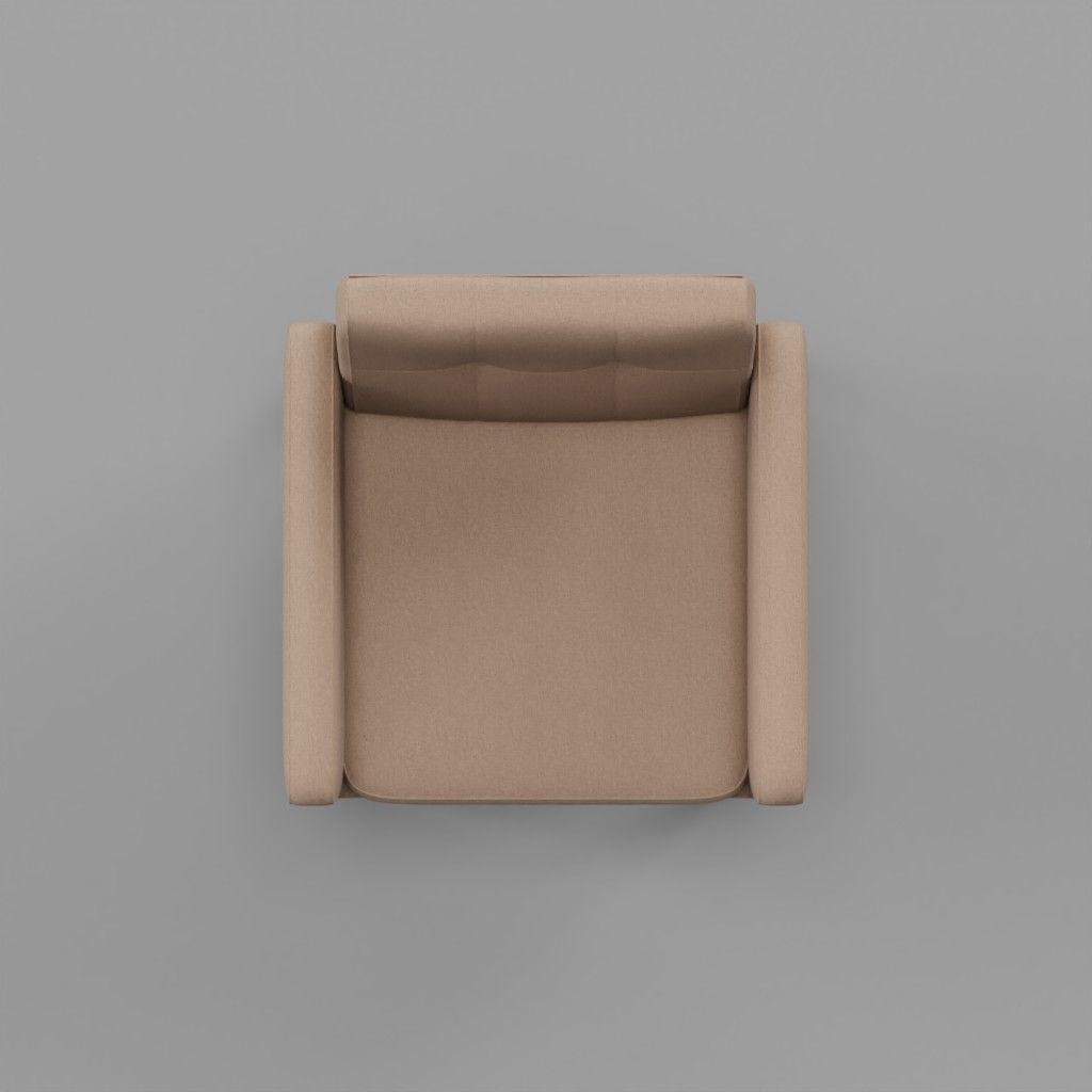 Brown Armchair Low-poly 3D model_3