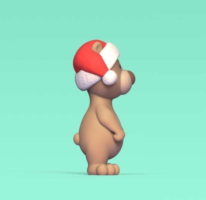 Bear Xmas Hat 3D print model_3