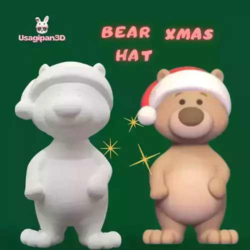 Bear Xmas Hat 3D print model Bear Xmas Hat 3D print model