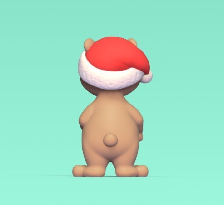 Bear Xmas Hat 3D print model_4