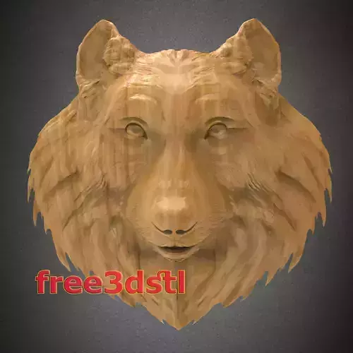 wolf head 3D STL Model for CNC Router