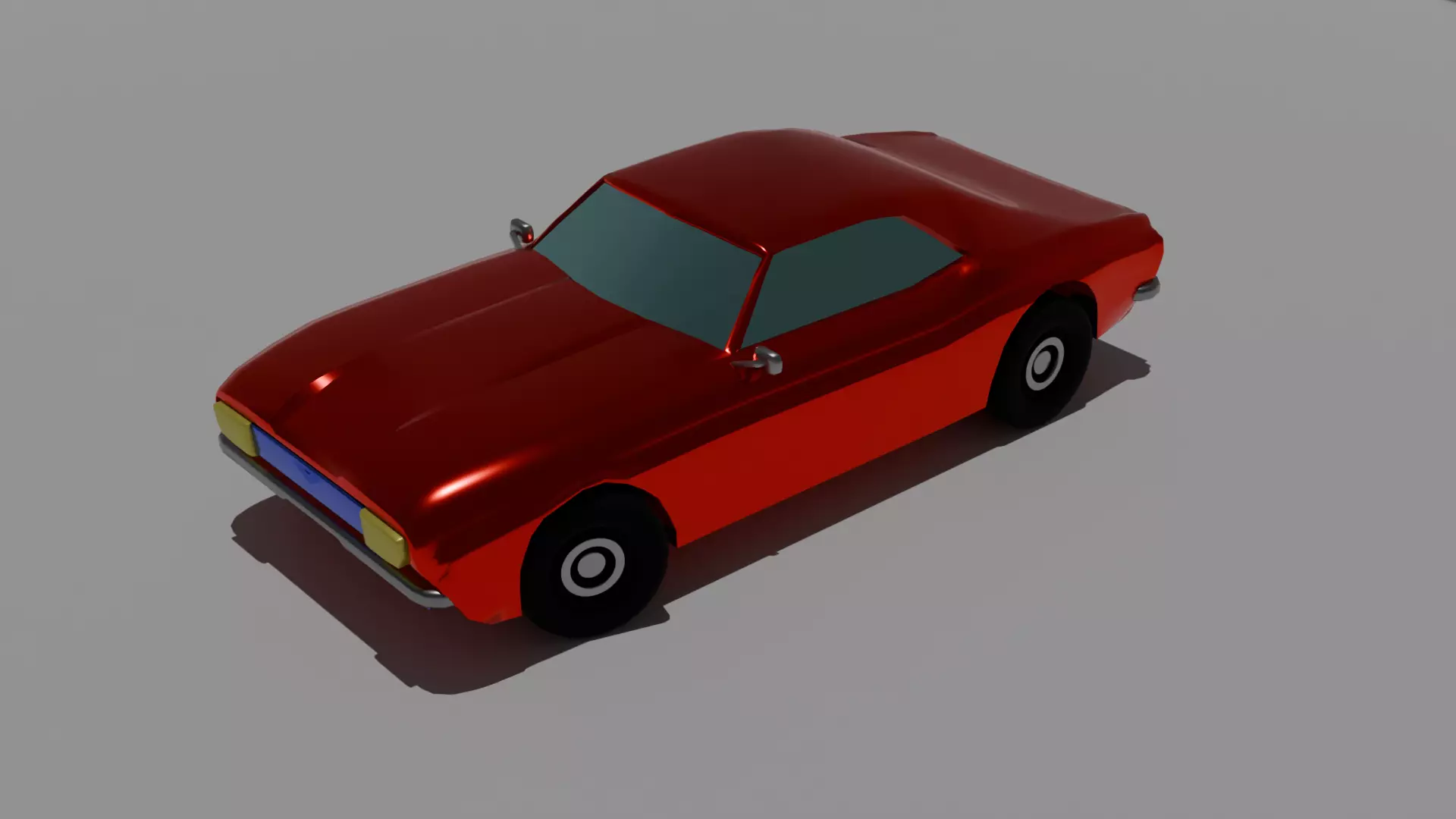 Lowpoly Car model Free low-poly 3D model_0