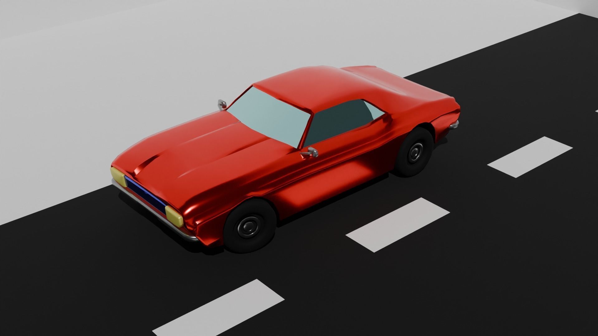 Lowpoly Car model Free low-poly 3D model_1