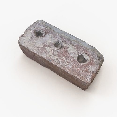 Red Brick with Dry Paint Low-poly 3D model